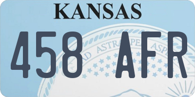 KS license plate 458AFR