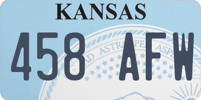 KS license plate 458AFW