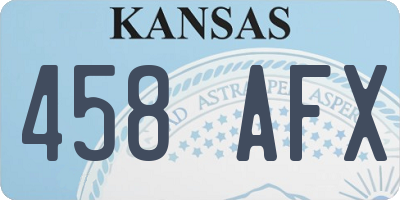 KS license plate 458AFX