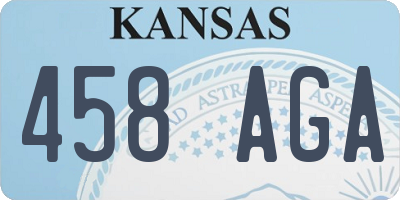 KS license plate 458AGA