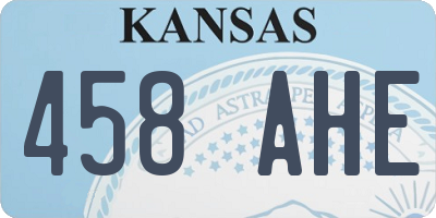 KS license plate 458AHE
