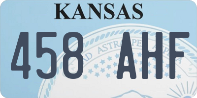 KS license plate 458AHF
