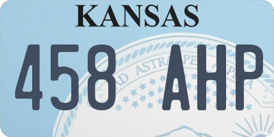 KS license plate 458AHP