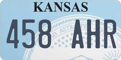 KS license plate 458AHR