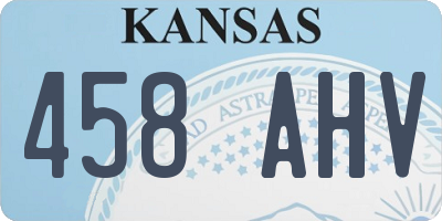 KS license plate 458AHV