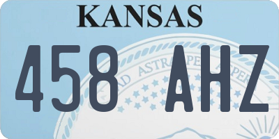 KS license plate 458AHZ