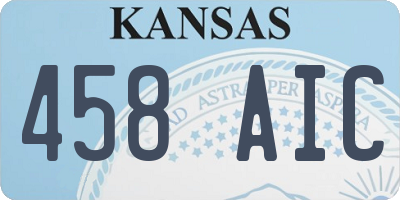 KS license plate 458AIC