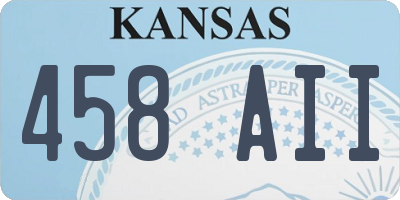KS license plate 458AII
