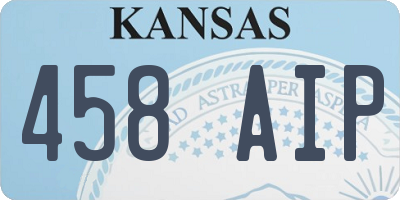 KS license plate 458AIP