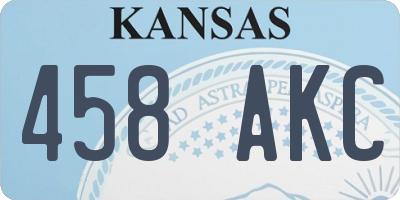 KS license plate 458AKC