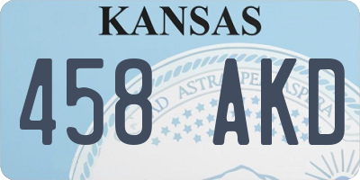 KS license plate 458AKD