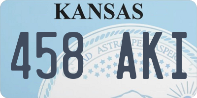 KS license plate 458AKI
