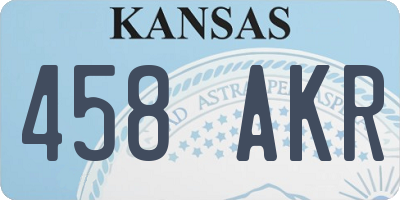 KS license plate 458AKR