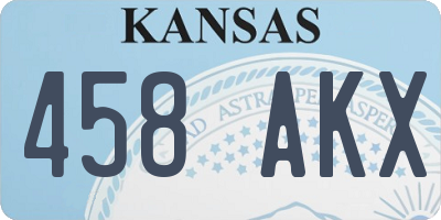 KS license plate 458AKX