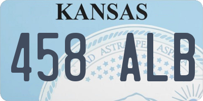 KS license plate 458ALB