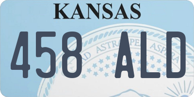 KS license plate 458ALD