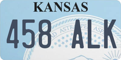 KS license plate 458ALK
