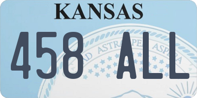 KS license plate 458ALL