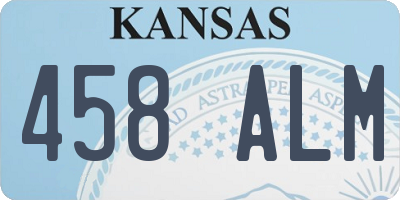 KS license plate 458ALM