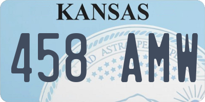 KS license plate 458AMW