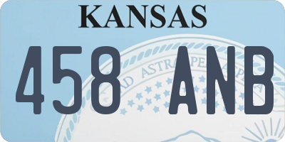 KS license plate 458ANB
