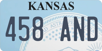 KS license plate 458AND