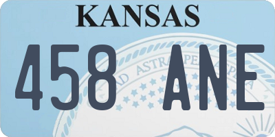 KS license plate 458ANE