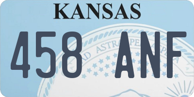 KS license plate 458ANF