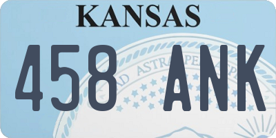 KS license plate 458ANK