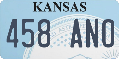 KS license plate 458ANO