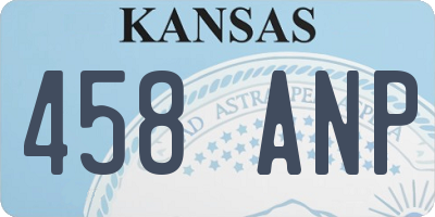 KS license plate 458ANP