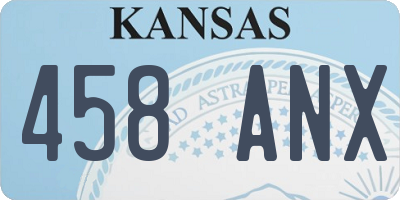 KS license plate 458ANX