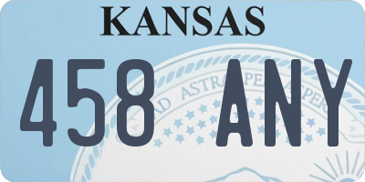 KS license plate 458ANY