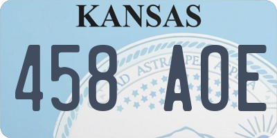 KS license plate 458AOE