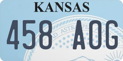 KS license plate 458AOG