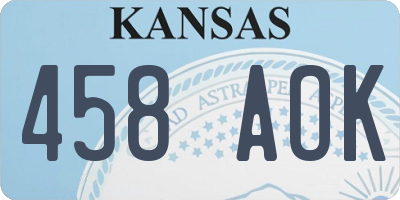 KS license plate 458AOK