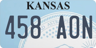 KS license plate 458AON