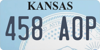 KS license plate 458AOP