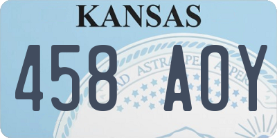 KS license plate 458AOY