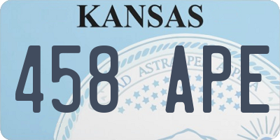 KS license plate 458APE