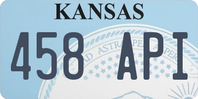 KS license plate 458API