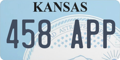 KS license plate 458APP
