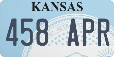 KS license plate 458APR