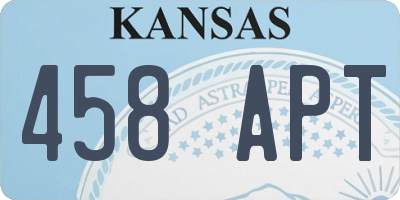 KS license plate 458APT