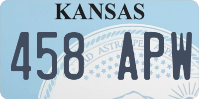 KS license plate 458APW