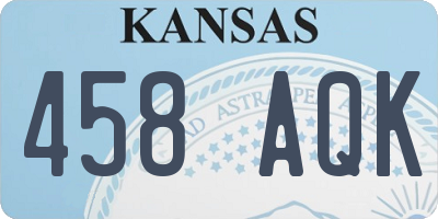 KS license plate 458AQK