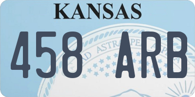 KS license plate 458ARB