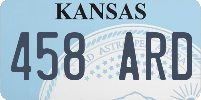 KS license plate 458ARD