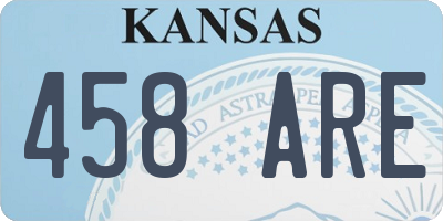 KS license plate 458ARE
