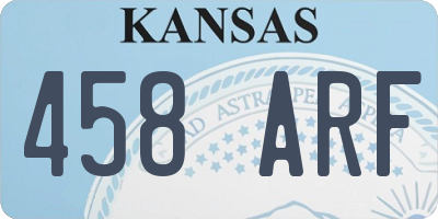 KS license plate 458ARF